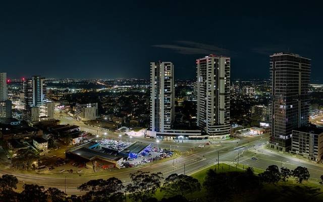 The lights of Liverpool’s towers and streets at night